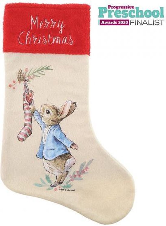 Peter Rabbit Christmas Stocking - zachte Kerstsok met lus - 46 cm