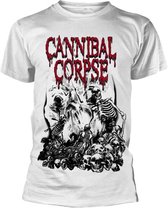 Cannibal Corpse Heren Tshirt -XL- Pile Of Skulls Wit