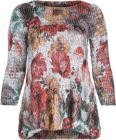 Paprika Dames Pluizige tuniek met bloemenprint - Trui - Maat 44