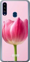 Samsung Galaxy A20s Hoesje Transparant TPU Case - Pink Tulip #ffffff