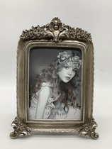 Fotolijst - antiek - rijk versierde barok lijst - kunsthars zilver - binnenmaat 13x18 cm