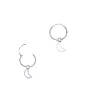 Oorbellen dames | Oorring/oorringen met hanger | Zilveren oorringen met hanger, maansikkel | WeLoveSilver