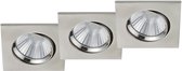 LED Spot 3 Pack - Inbouwspot - Trion Paniro - Vierkant 5W - Dimbaar - Warm Wit 3000K - Mat Nikkel - Aluminium - 80mm