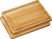 2x Beukenhouten snijplanken 36 x 50 cm - Keukenbenodigdheden - Kookbenodigdheden - Dikke snijplank van hout - Snijplankjes/snijplankje