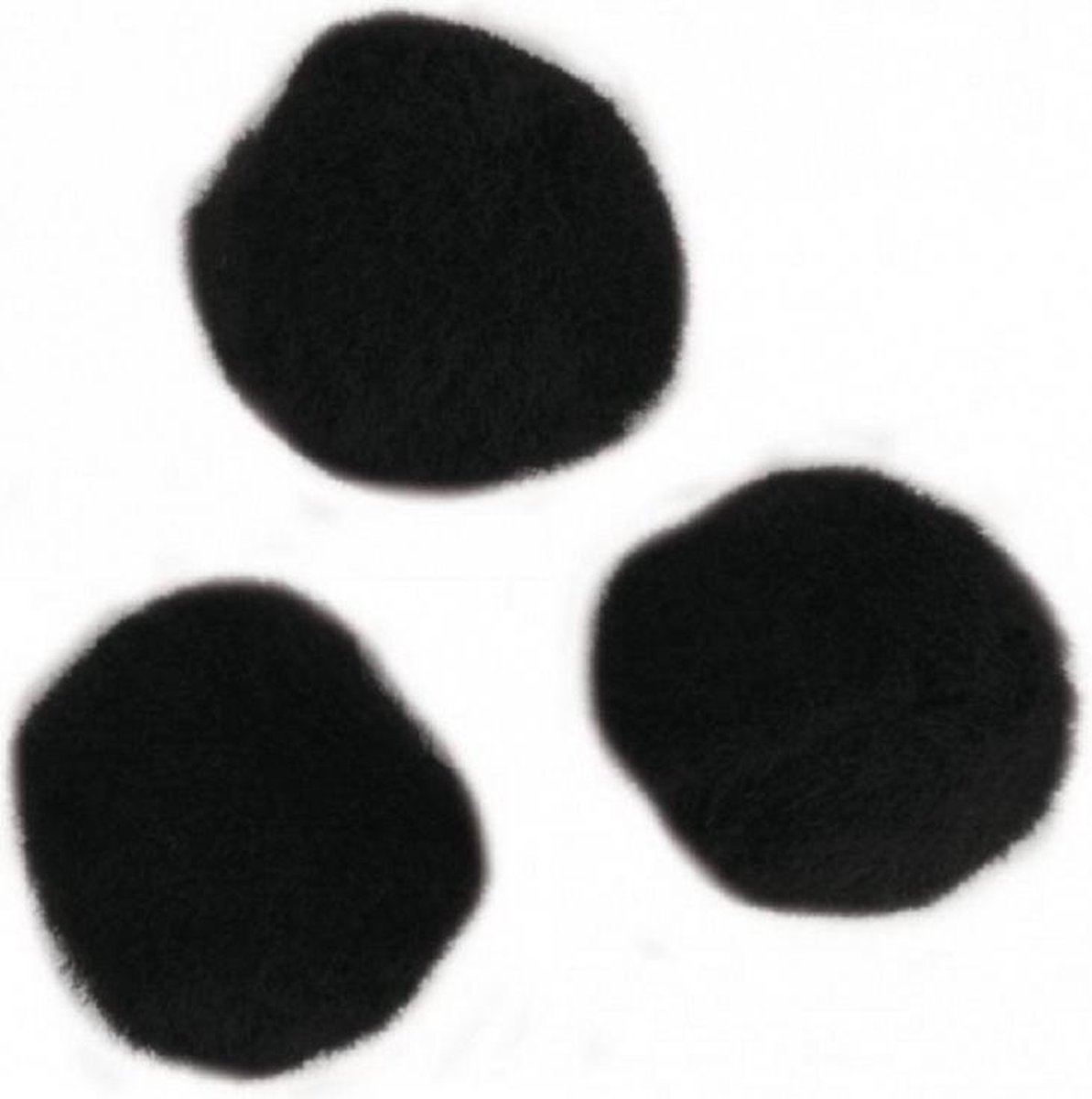 105x stuks knutsel pompons 25 mm zwart hobby knutselen - zelf dieren maken