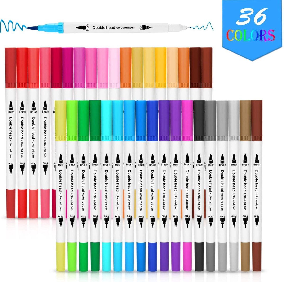 Professionele stiften voor volwassenen 36 stuks Brush pennen en Fineliners set