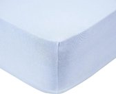 Het Ultieme Zachte Hoeslaken- Jersey -Stretch -100% Katoen-Lits-Jumeaux- 200x220+40cm- Lichtblauw - Voor Boxspring-Waterbed