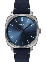 Hugo Own 1530069 Horloge - Leer - Blauw - Ø 40 mm
