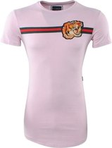 Millionaire - Lang Heren T-Shirt - Ronde Hals - Tijger - Slim Fit - Roze