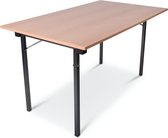 Inklapbare tafel recht | 140x80 | U-frame | Blad: Houtkleur | Frame: