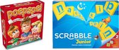 Spellenbundel - Bordspel - 2 Stuks - Poepspel & Mattel Scrabble Junior