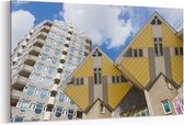 Schilderij - Kubuswoningen in het centrum van Rotterdam — 90x60 cm