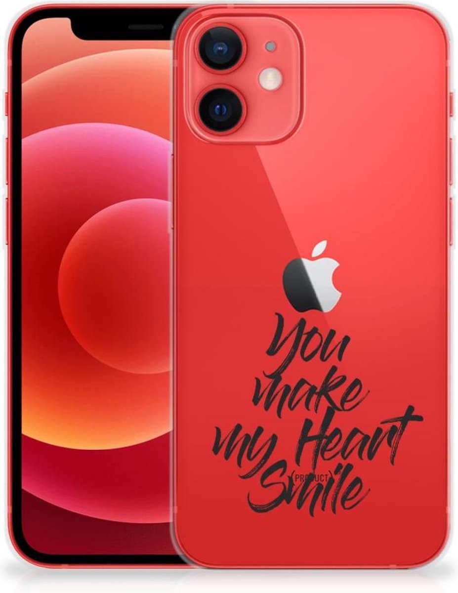 iPhone 12 Mini Siliconen hoesje met naam Heart Smile