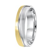 Lucardi Heren Vriendschapsring Cordoba - Ring - Cadeau - Echt Zilver - Zilver en Goudkleurig