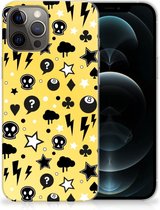 Silicone Back Cover iPhone 12 Pro Max Telefoon Hoesje Punk Yellow