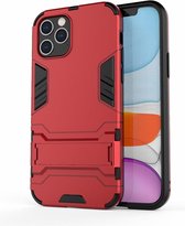 Armor Kickstand Back Cover - iPhone 12 / 12 Pro Hoesje - Rood