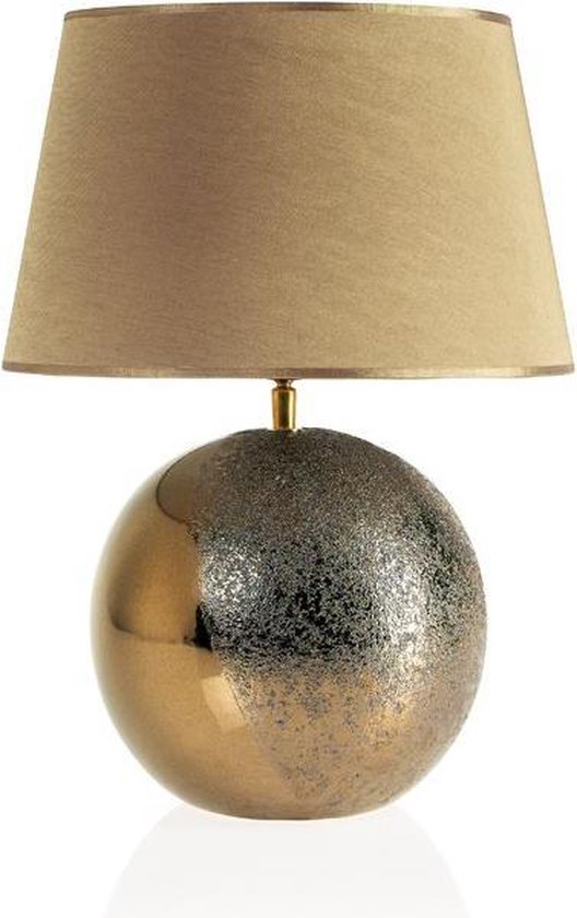 Luna Tafellamp bol bruin/goud met kap h:49cm - Klassiek - Envy - 2 jaar  garantie | bol.com