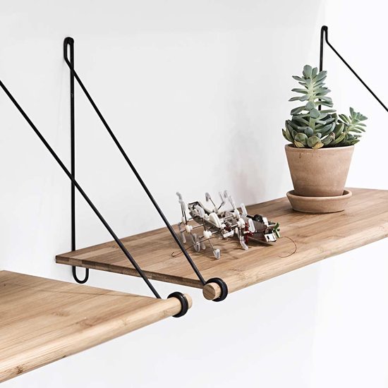 We Do Wood - Loop Shelf - Système d'étagères en bambou - Laiton