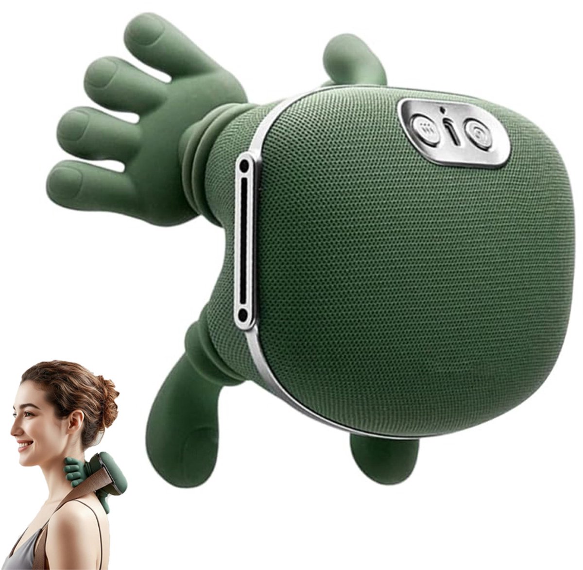 Nekmassageapparaat met vingers - Draadloze draagbare schoudermassager - Simuleert handpalm massage voor comfortabele spierontspanning - Cadeau voor moeder, oma en vrouw