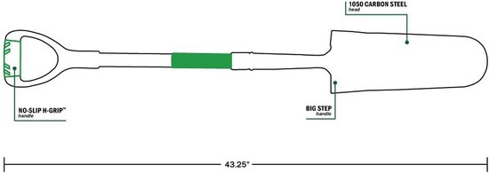 Schep met robuuste constructie - ergonomische antislip handgreep - extra grote treden - tuinieren - landbeheer Shoval van Shoval — afbeelding 3