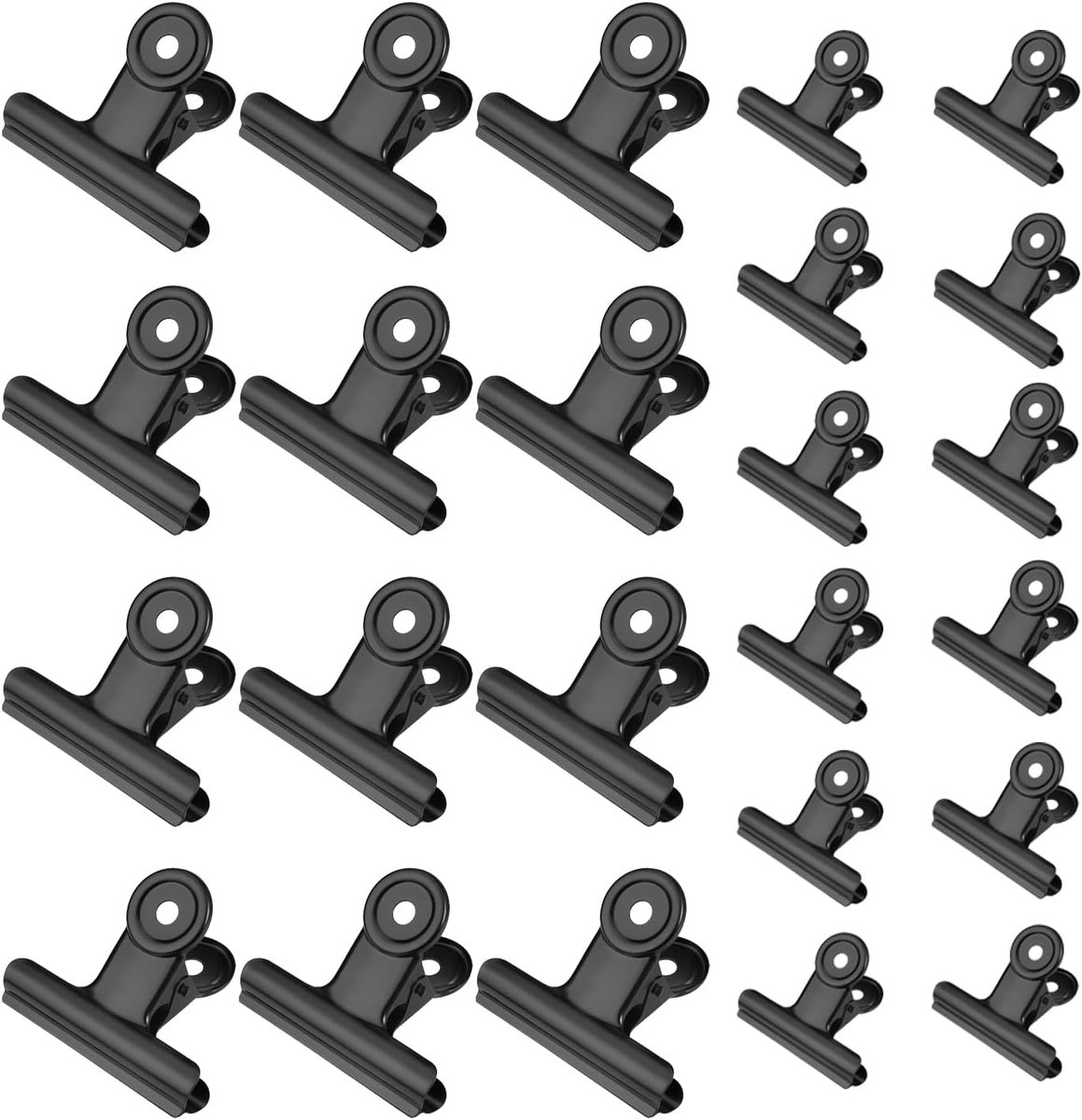 Grote en Kleine Bulldog Clips - 12 Stuks - Metalen Klemmen voor Foto's - Voedselzakken - Ambachten