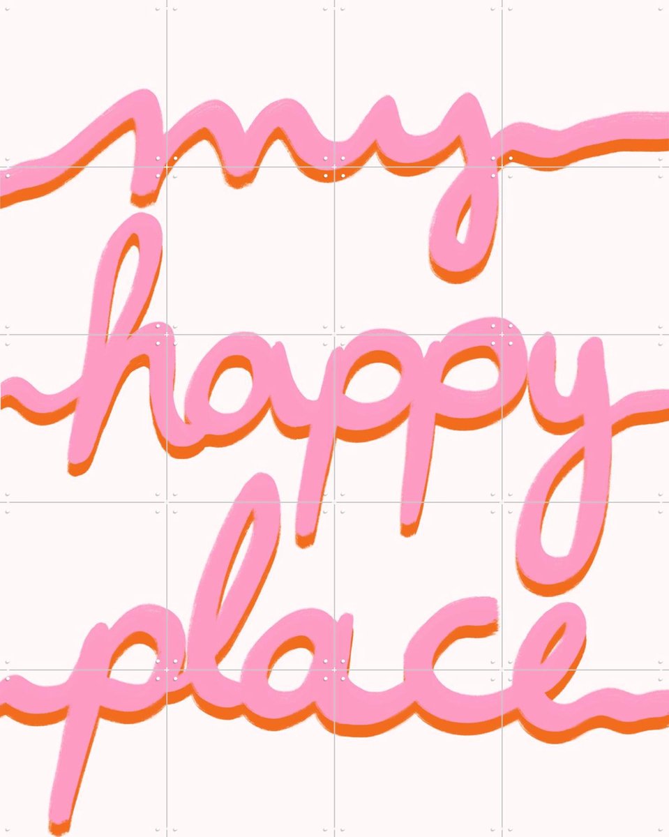 IXXI My Happy Place Pink, BAINAI - 80 x 100 cm - Gratis ophangtool - Grote wanddecoratie en posters Kinderkamer, Kinderen