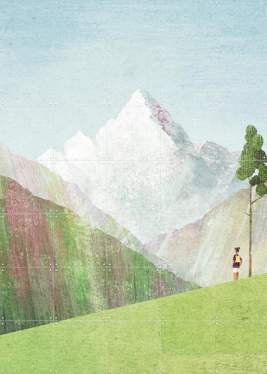 IXXI The Valley, Henry Rivers - 100 x 140 cm - Gratis ophangtool - Grote wanddecoratie en posters - Illustraties, Minimalisme, Woonkamer, Mancave