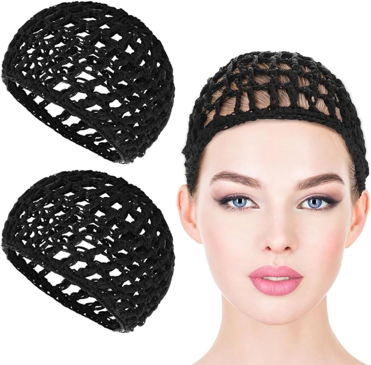 2 Pieces Haarnet - Crochet Haar Net - Slaap Haar Net voor Vrouwen en Meisjes