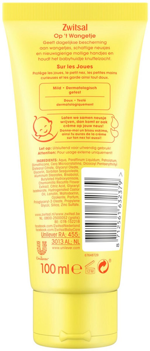 3 x Zwitsal Gezichtscrème Op 't Wangetje 100 ml - Baby Gezichtscreme - Babyhuid Bescherming - Baby Wangen Crème - Babyhuid Verzorging - Kamille Crème — afbeelding 5