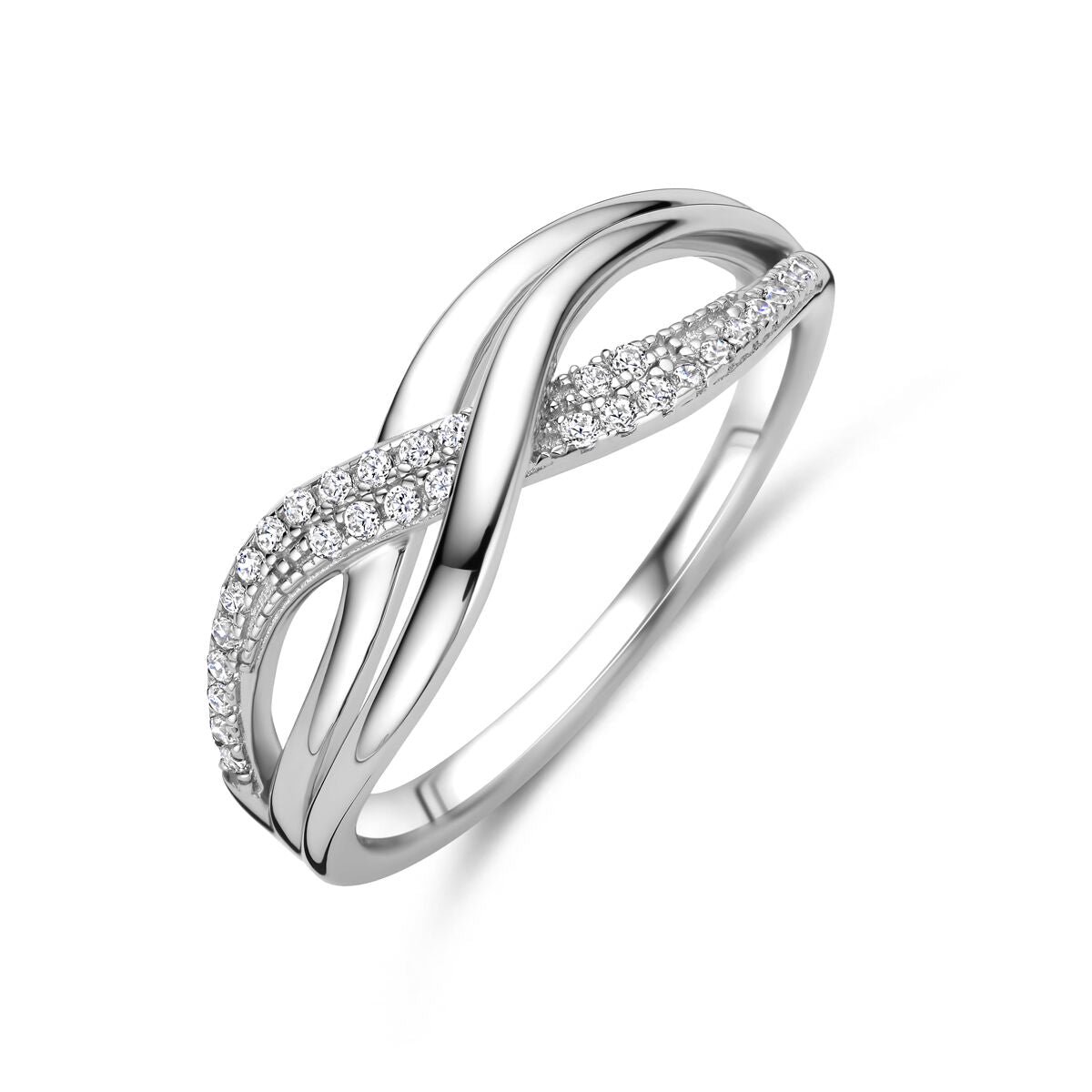 Zilveren Gerhodineerde Ring met Zirkonia 1342202 – 925 Zilver