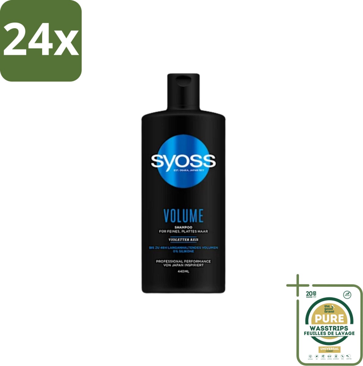 Syoss – Shampoo – Volume – 440 ml - Voordeelverpakking - 24 stuks - Slap haar - Haar body