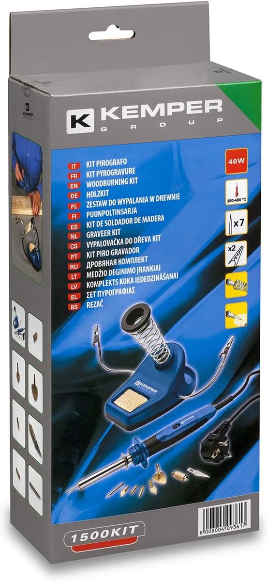 Brandschilderset 40W met Accessoires voor Hout en Leer