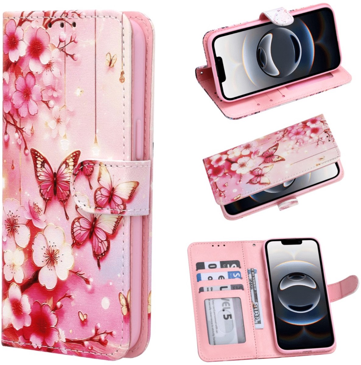 Casemania - Bookcase Print Hoesje – Geschikt voor Samsung S26 Plus - Vlinder Rood