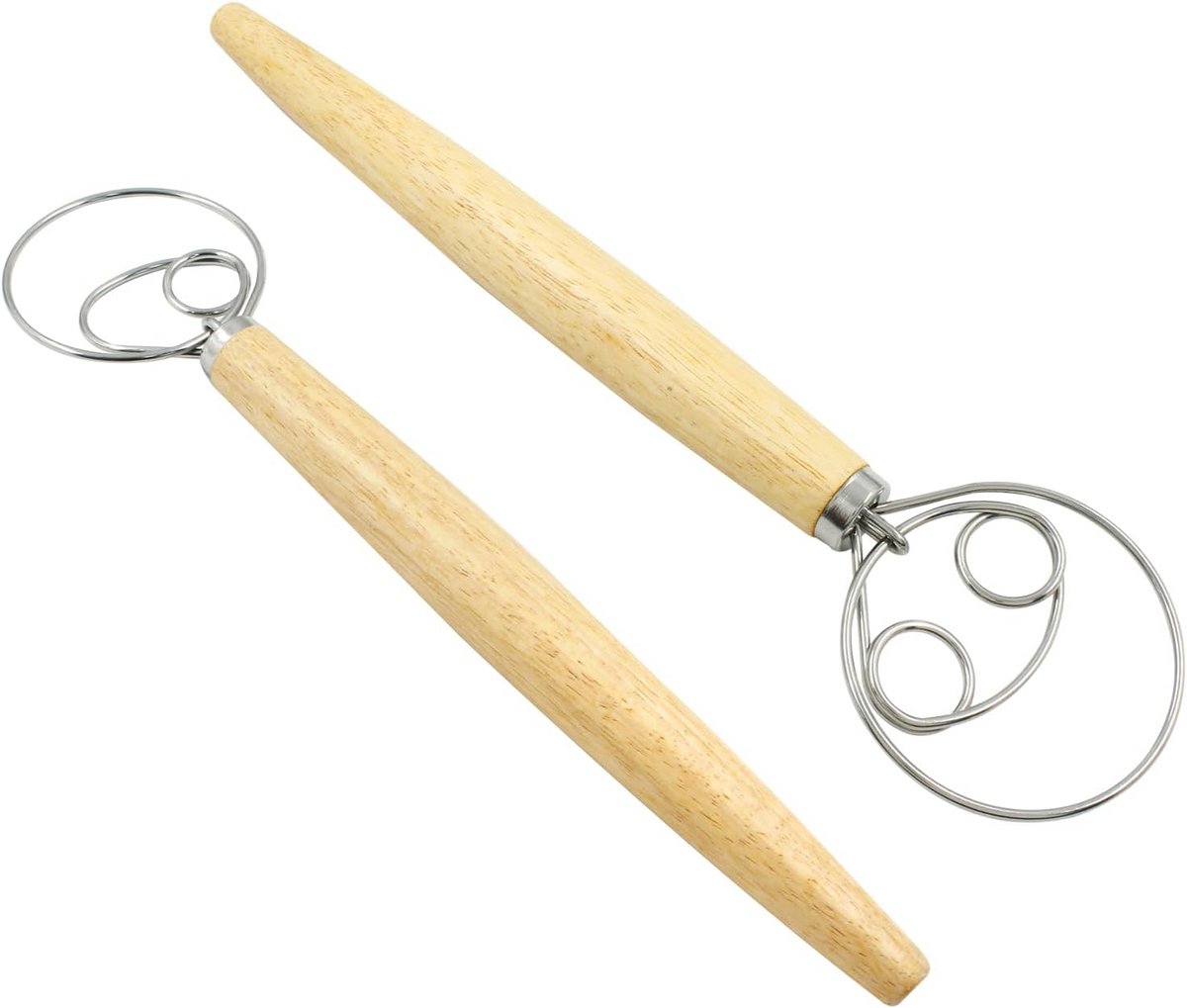 2 Stuks Deense Deeggarde Set – Houten Garde voor Brooddeeg, Cakebeslag en Pizza