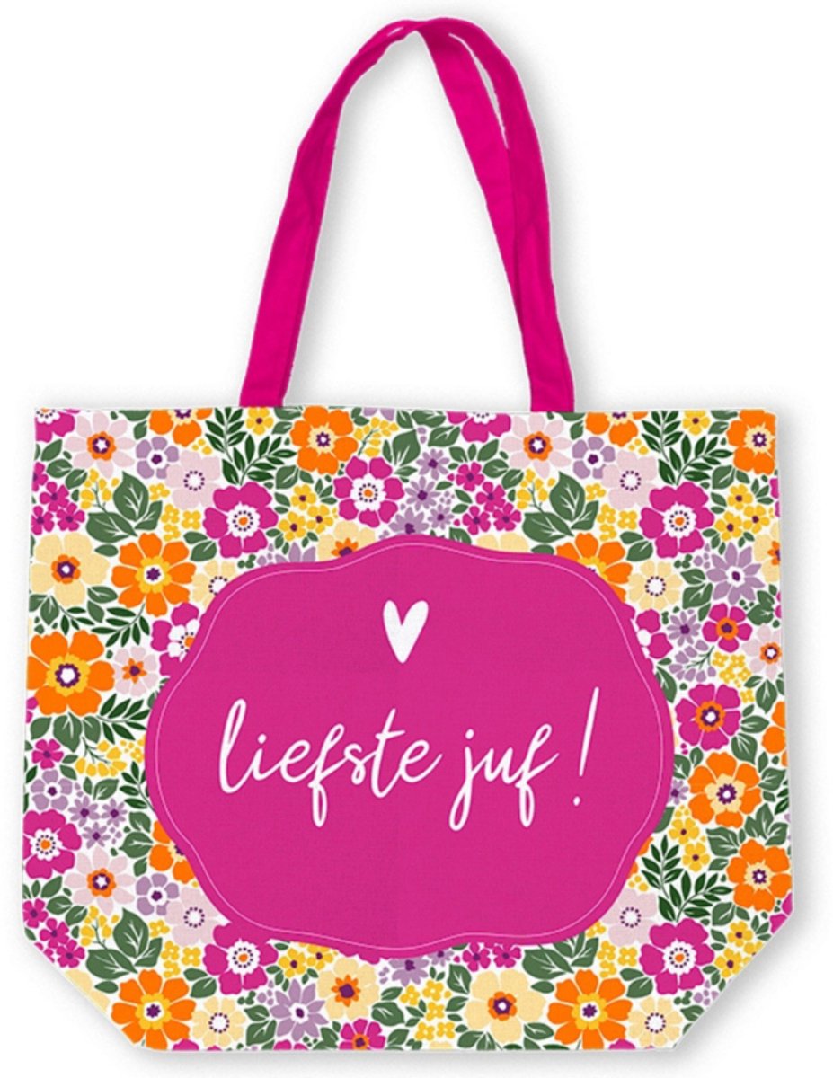 KP® Tas Gebloemd Liefste Juf!