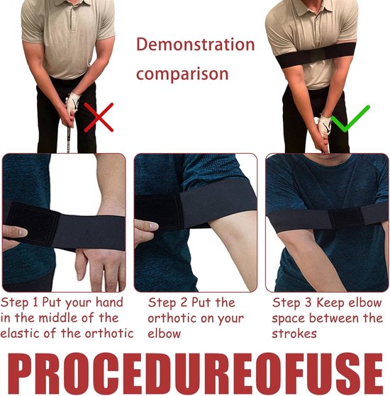2 stuks golfswing trainingshulpmiddelen - zwarte armbanden voor golftraining en houdingcorrectie van Merkloos — afbeelding 3