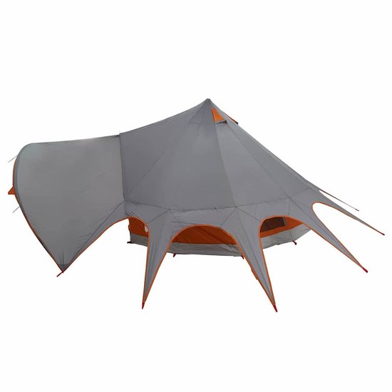 vidaXL - Teepee - Tent - 3-Persoon - Grijs - en - Oranje - 600 - x - 600 - x - 347 - cm van Merkloos — afbeelding 5