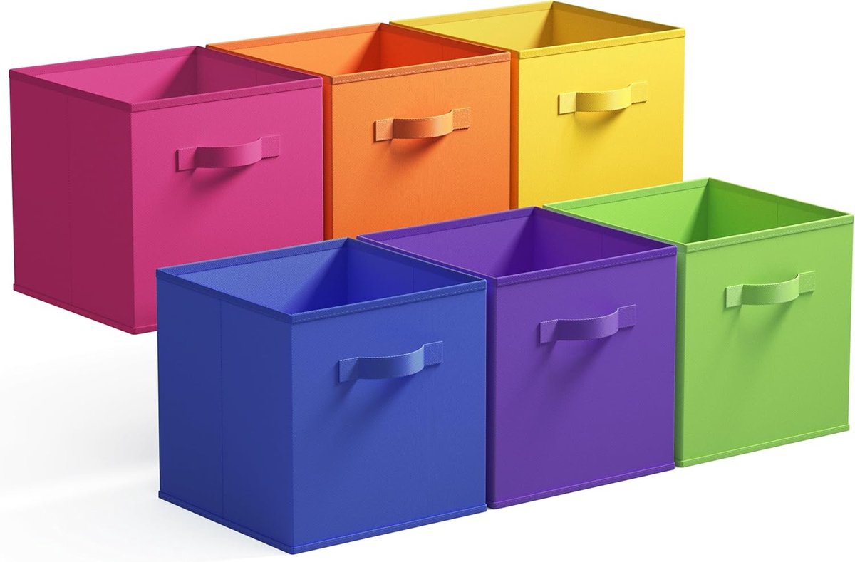 Opbergdozen Kubus Set 27x27cm Vouwbaar met Handvat voor Organisatie