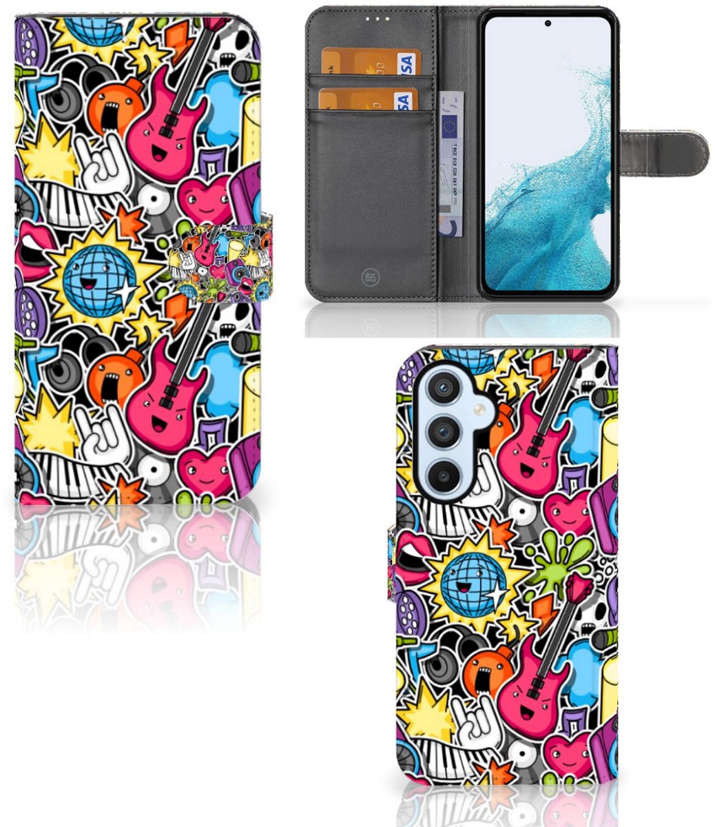 Samsung Galaxy A54 5G Wallet Case met Pasjes Punk Rock