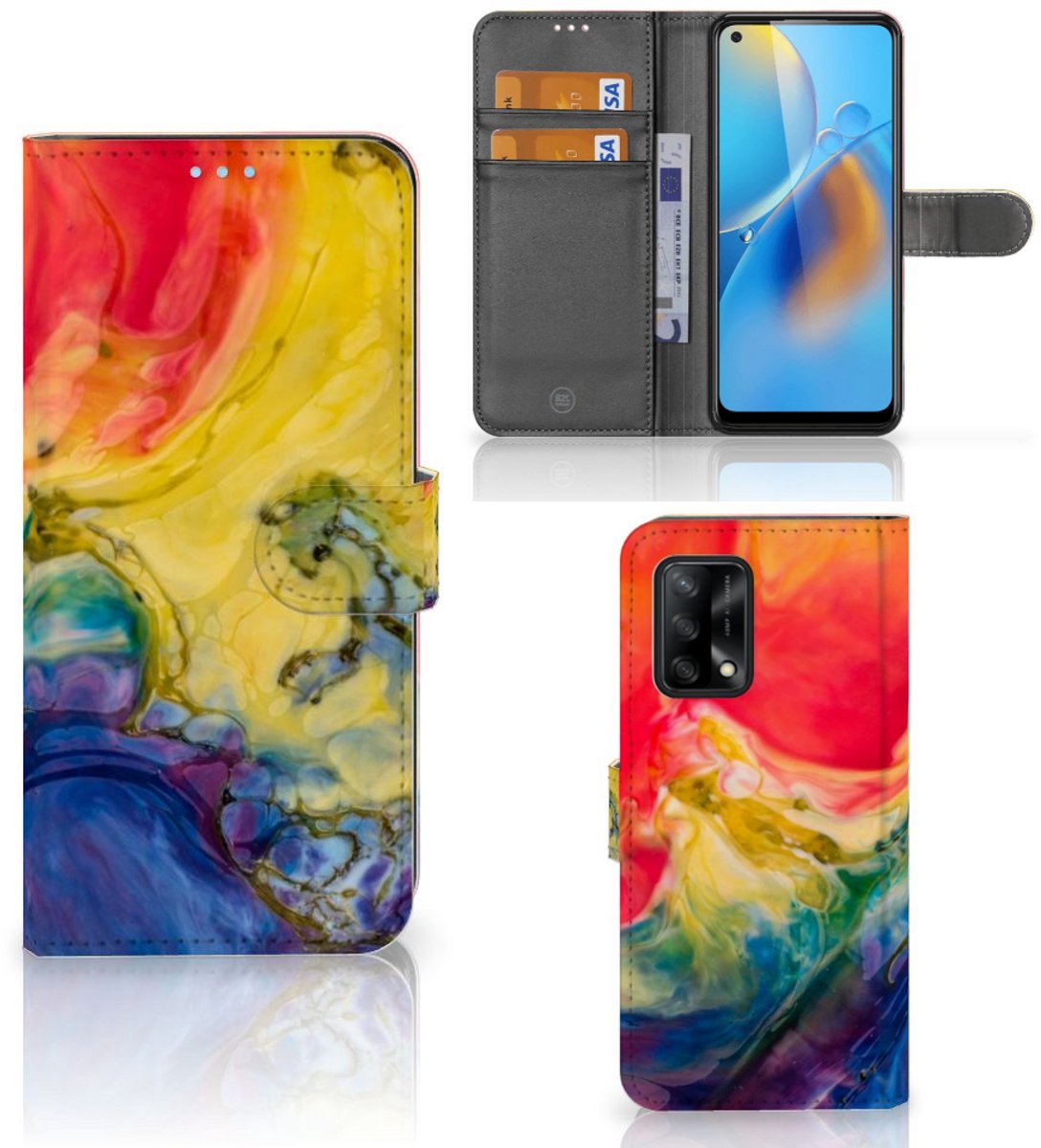 Hoesje OPPO A74 4G Watercolor Dark