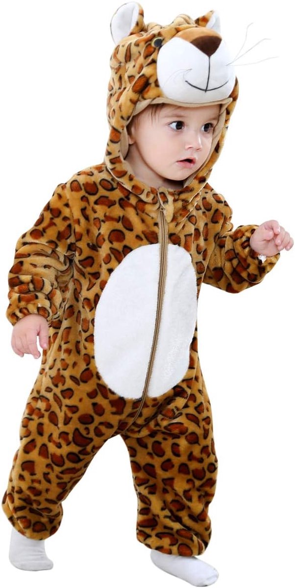 Warme Baby Jumpsuit met Capuchon en Oortjes - Pyjama of Veldpak voor Jongen en Meisje