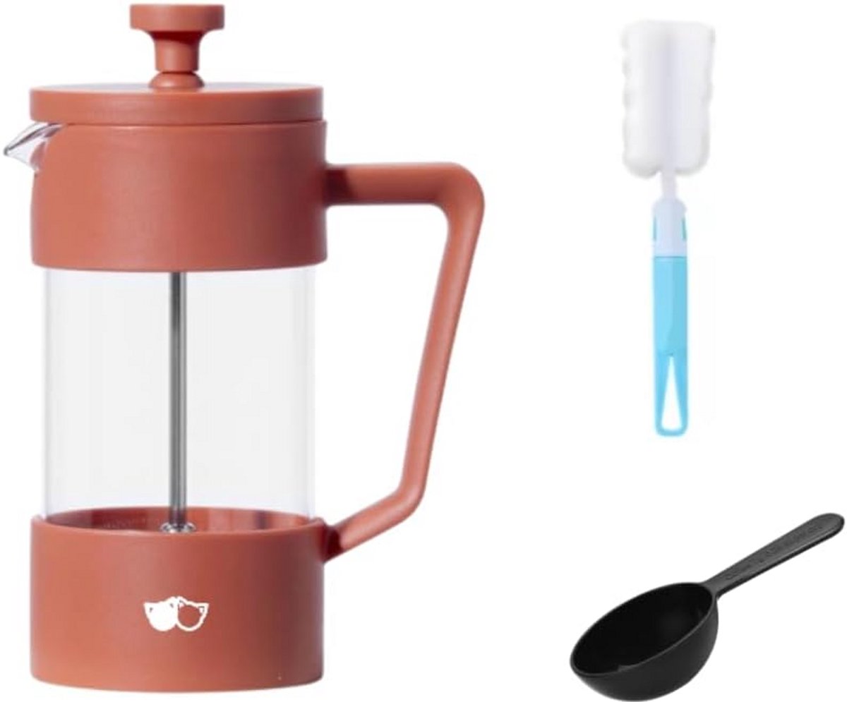 Handmatige Franse Pers Koffiezetapparaat - Roestvrij Staal en Borosilicaatglas - 350 ml - Perfect voor Thuisbarista