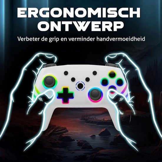 Draadloze Controller voor Switch, PC, iOS en Android met RGB Verlichting — afbeelding 4