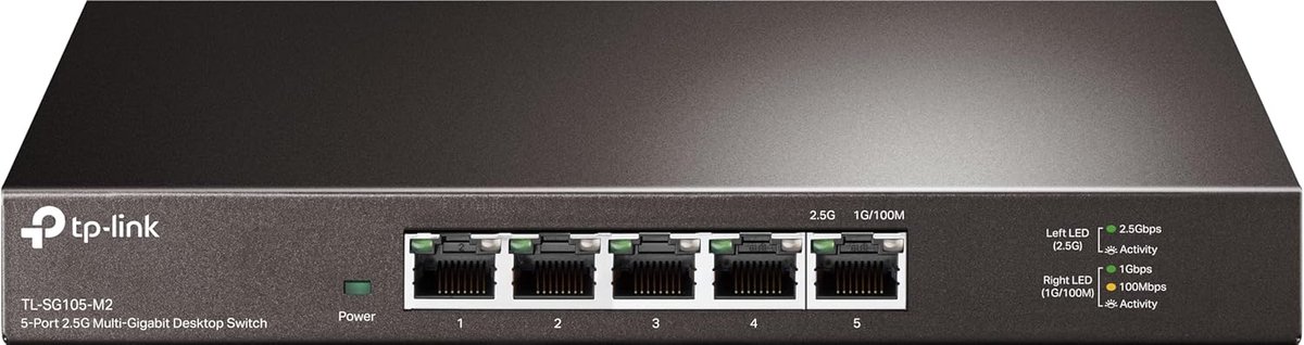 5×2.5 Gigabit Poorten Ethernet LAN Switch - Plug and Play, Metalen Behuizing, QoS, IGMP Snooping voor 2.5G NAS, Server, Gaming en WiFi 6