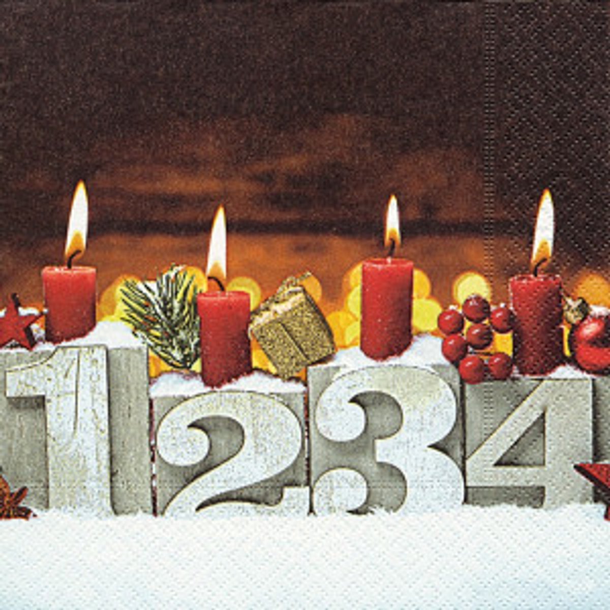 P+D - Lunch servetten - Four candles