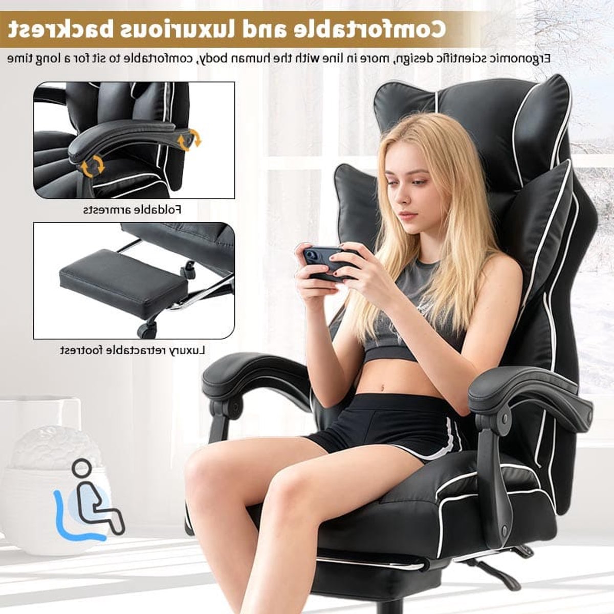 Corvance Ergonomische Gamingstoel met Verstelbare - Corvance - €329,99