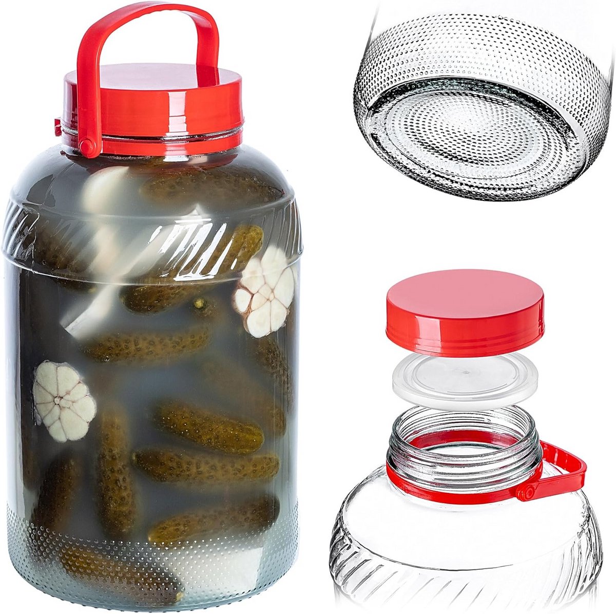 Grote Bewaarpot met Deksel voor Inmaken en Opslag (8 Liter)