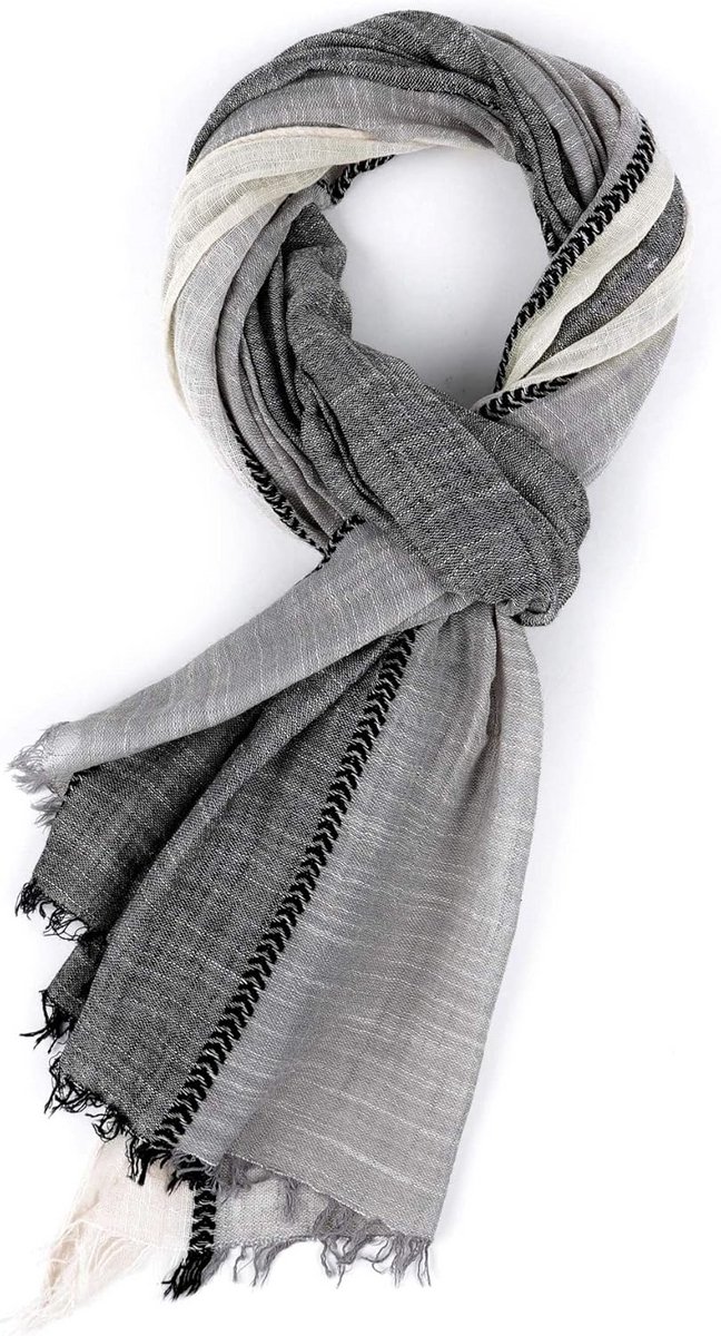 Herfst Sjaal voor Mannen in Kleurblokken - Lange Hals Wrap - Stijlvolle Cadeau Ideeën