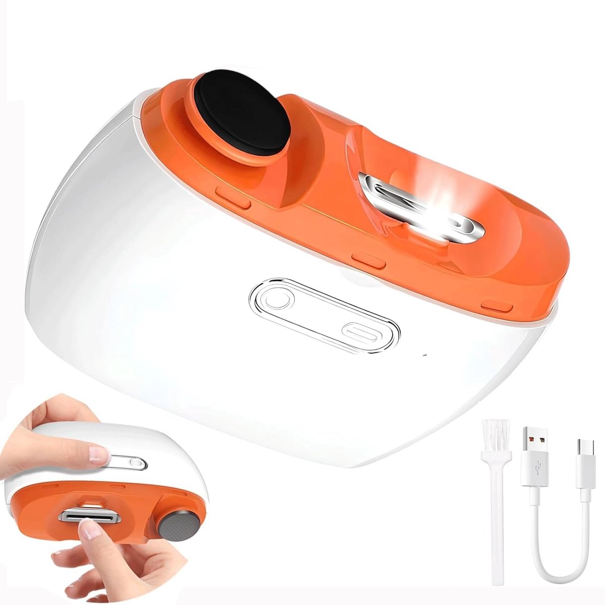 Draadloze Elektrische Nagelknipper en Polijstmachine 2-in-1 met LED Licht - Voor Baby's, Volwassenen en Ouderen