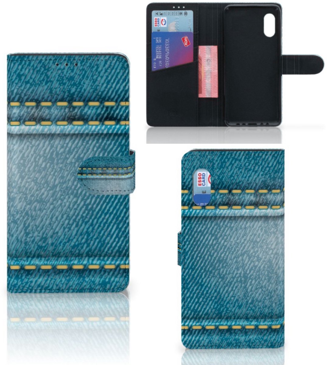Samsung Xcover Pro Wallet Case met Pasjes Jeans